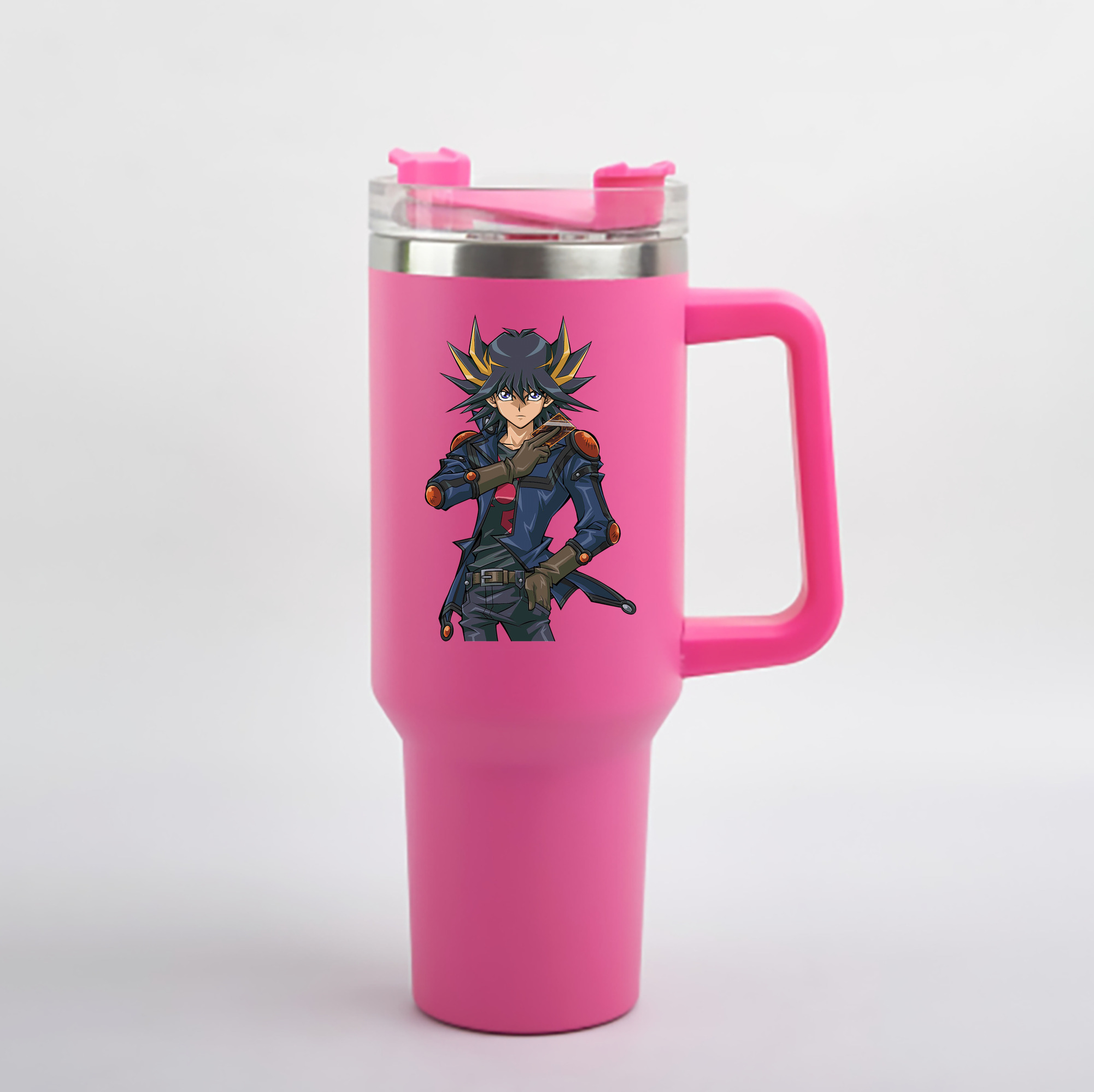 （画像用） 遊☆戯☆王 Yu-Gi-Oh! 1200mL車用タンブラー - クリスタルステッカー（プラスチックストロー付き）